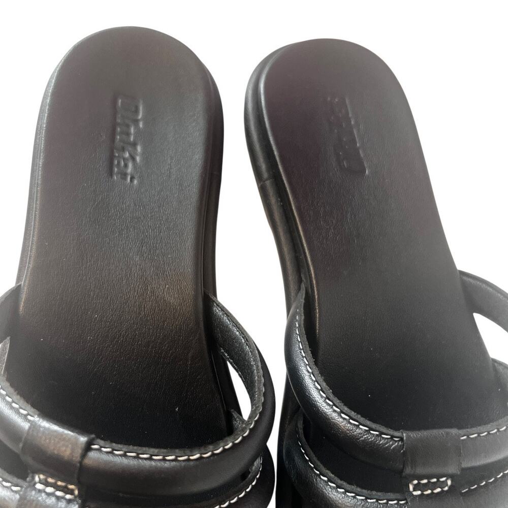 Olukai Tiare Slide Black Leather Slip On Sandals Women Size 7 - Picture 7 of 11